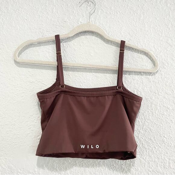 Wilo the Label Square Neck Tank Too Sports Bra Chocolate Brown Medium Like New - Picture 2 of 6